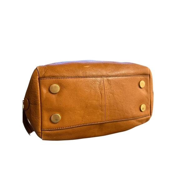 Fossil Sydney Satchel Crossbody Leather Handbag Tan Camel Natural + WALLET - Picture 12 of 16